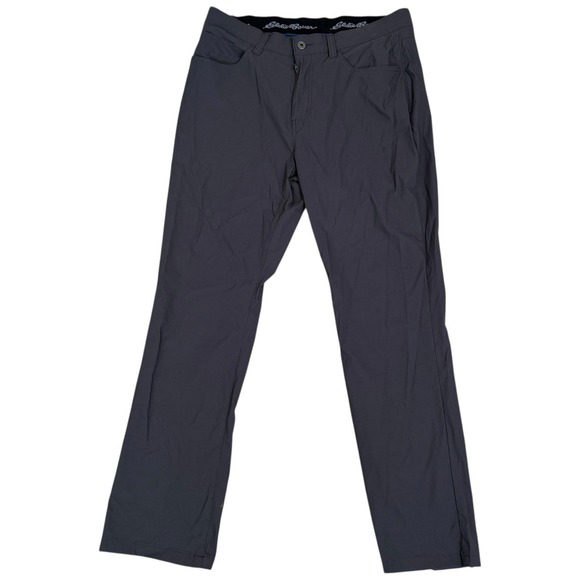 Eddie Bauer Adventure Trek Pants Mens 36x32 Blue/Gray Stretch Hiking Chino‎ Camp - Picture 1 of 11